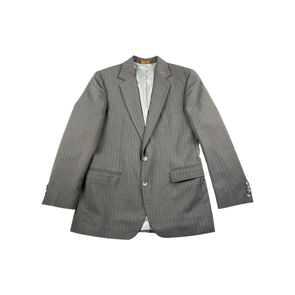 Imperial by Haggar Mens Grey Pinstripe Suit Jacket Blazer Formal‎ Business 36R